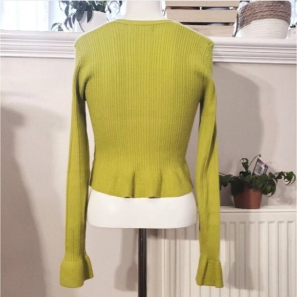 HAPPILY GREY Bell Sleeved Green Cardigan - Picture 2 of 13